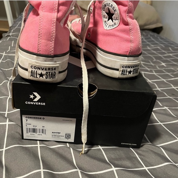 Custom Pink Platform Converse - Picture 1 of 3